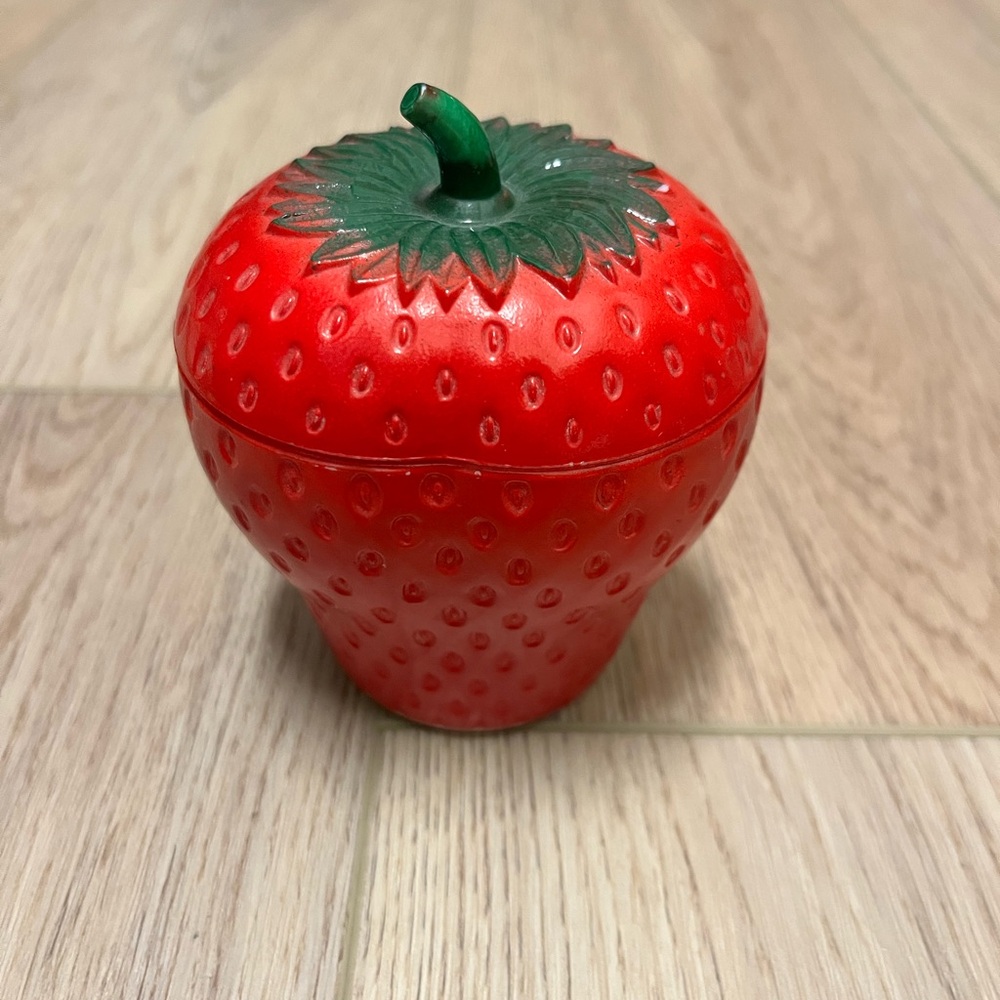 Vintage Hazel Atlas Strawberry Jam Jelly Jar Container Pot 4" Milk Glass